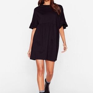 Nasty Gal frill sleeve mini smock dress, never worn